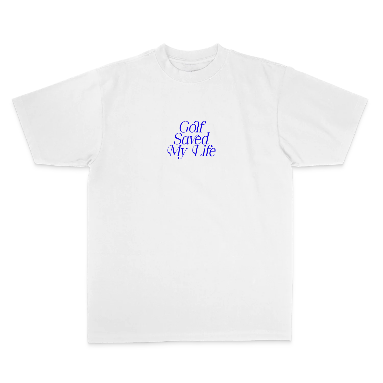 Golf Saved My Life Tee (White / Blue Print)