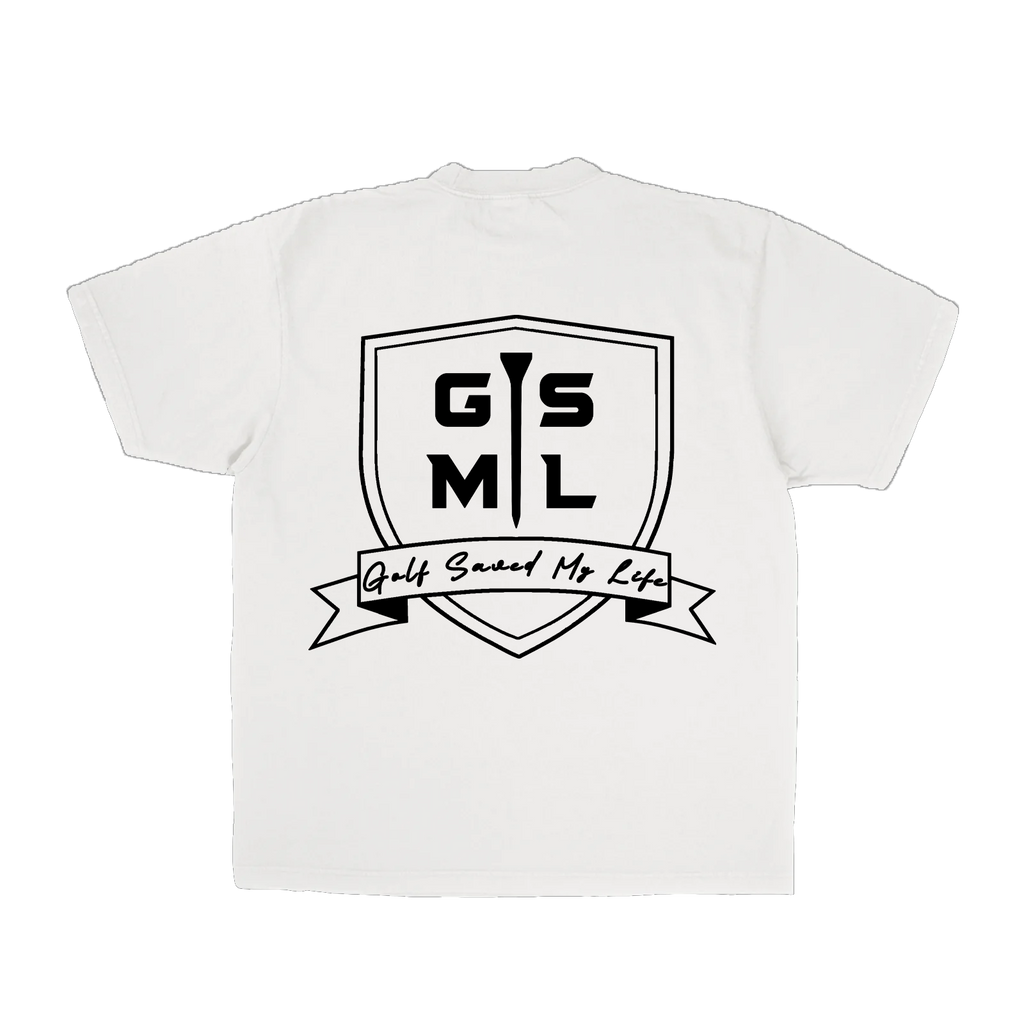 Golf Saved My Life Tee (White / Black Print)