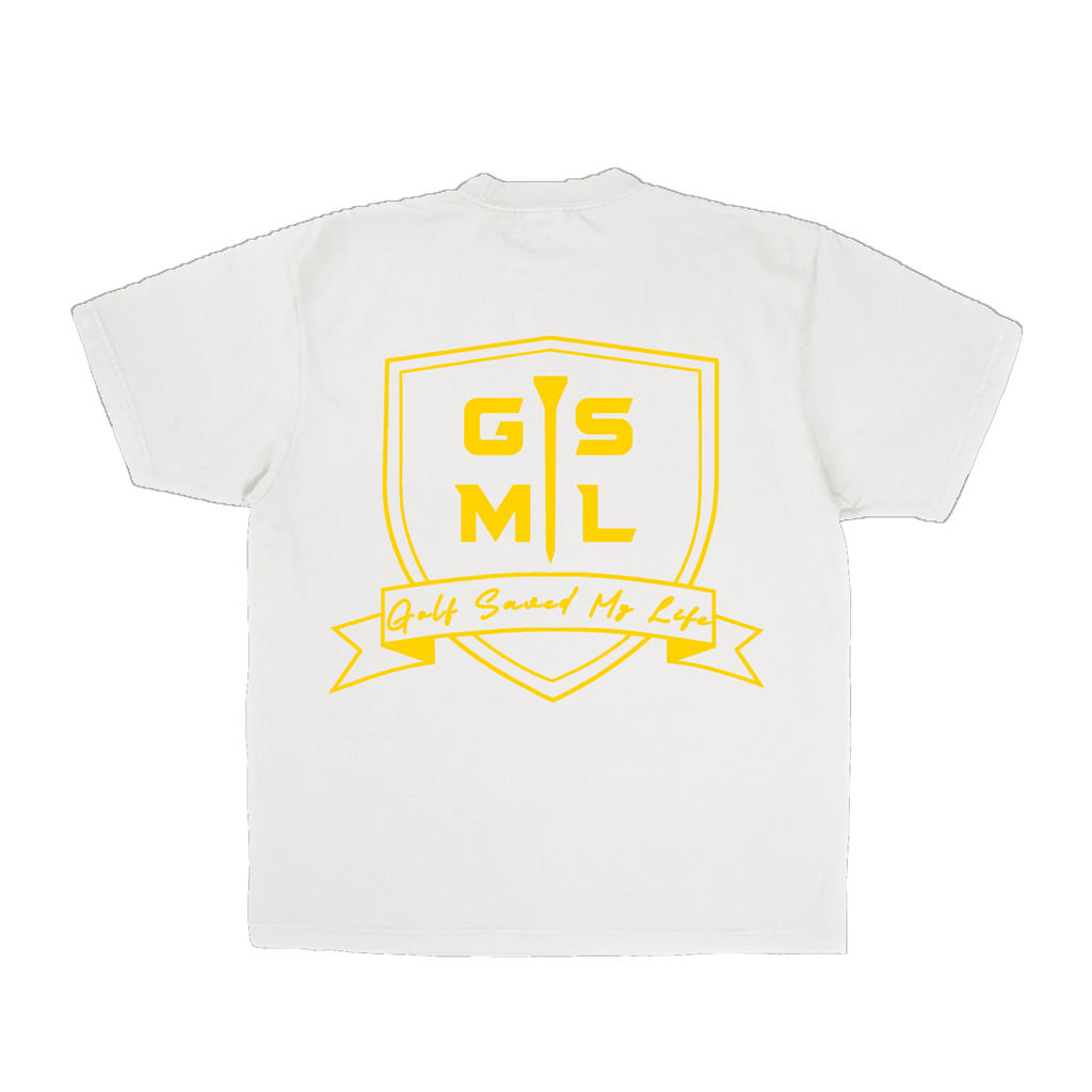 Golf Saved My Life Tee (White / Yellow Print)