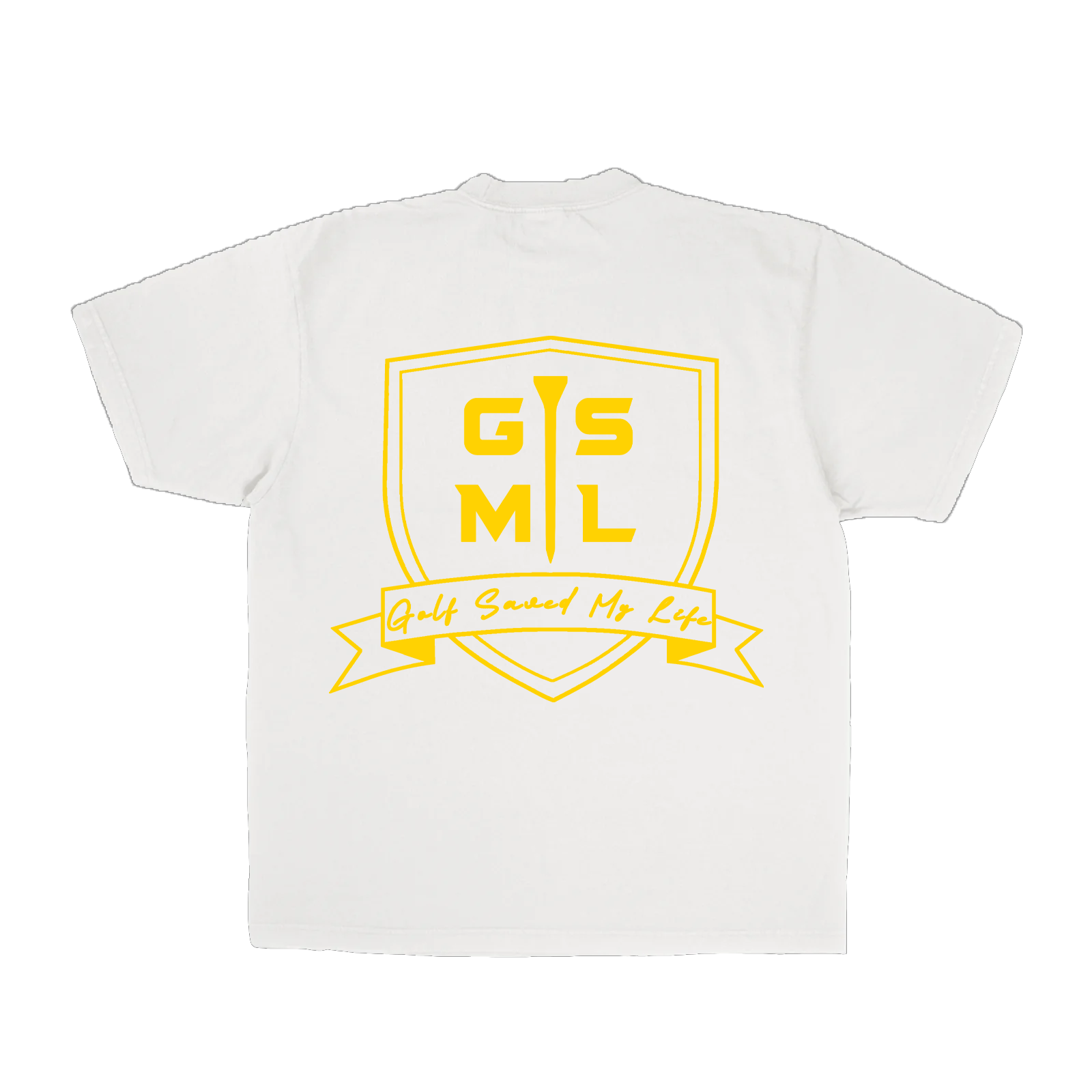 Golf Saved My Life Tee (White / Yellow Print)
