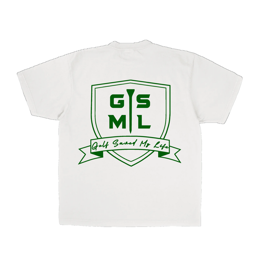 Golf Saved My Life Tee (White / Green Print)