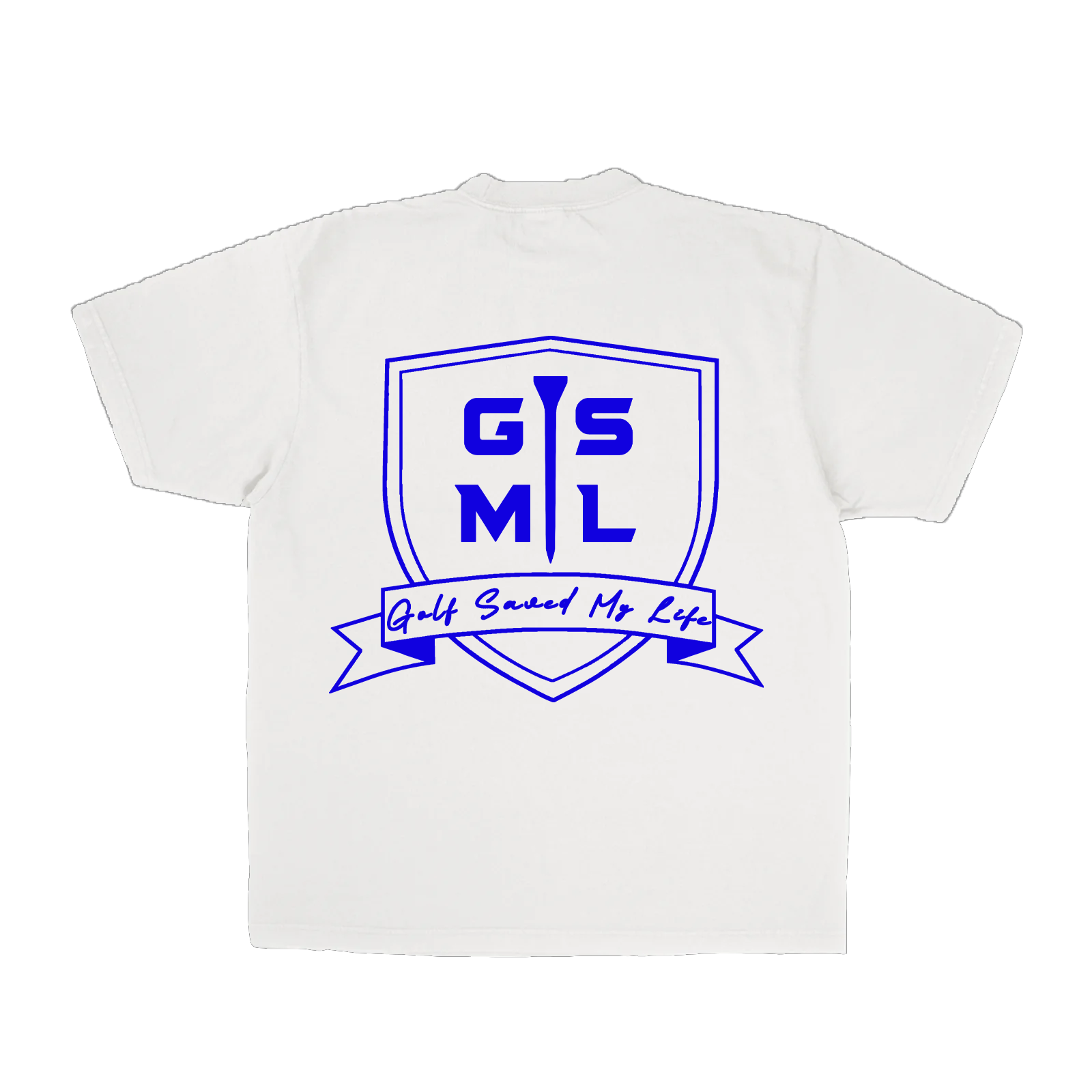 Golf Saved My Life Tee (White / Blue Print)