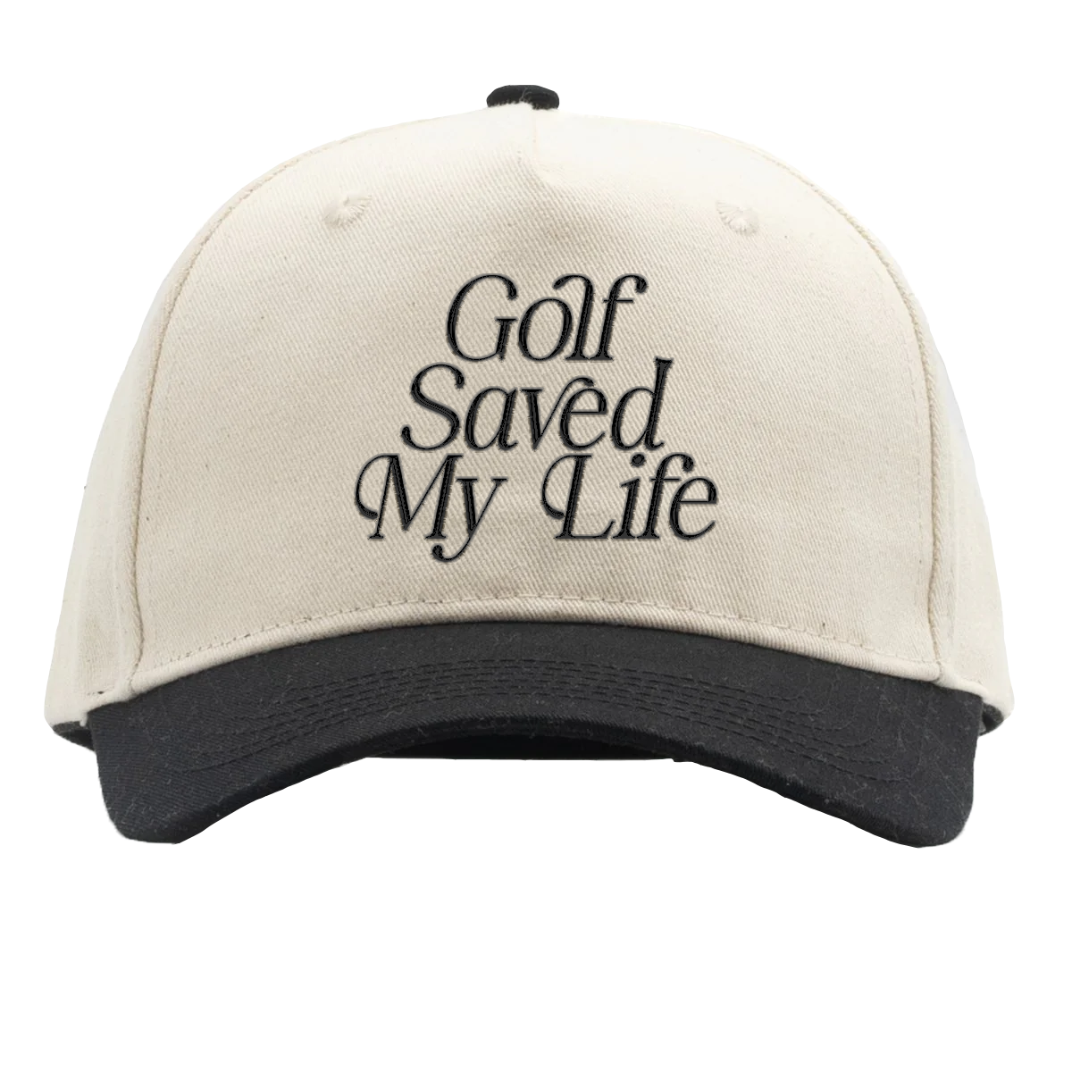 Golf Saved My Life 5 Panel Hat (Black Trim)