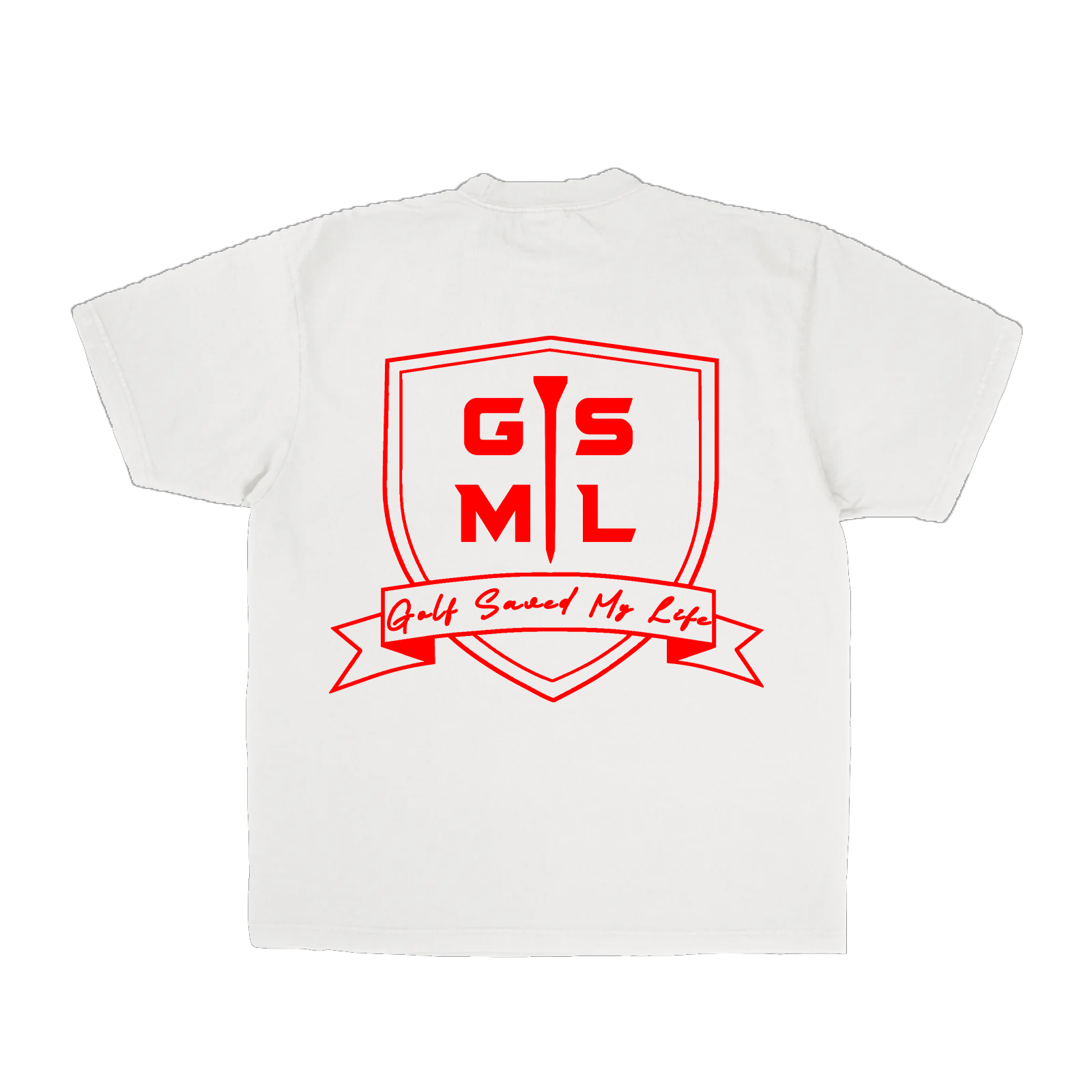 Golf Saved My Life Tee (White / Red Print)